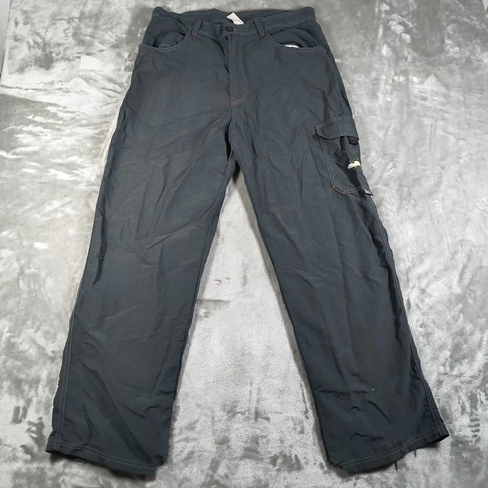 Vintage Fishworks Cargo Pants Men 32x29 Outdoor Fish Baggy 90s Embroidered Nylon